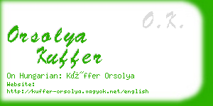 orsolya kuffer business card